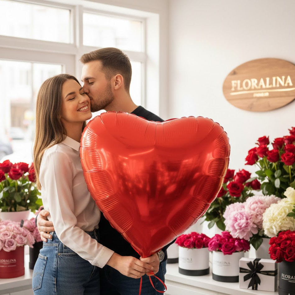Jumbo 32" Red Heart Foil Balloon | Premium Miami Valentine’s Day Gift Add-on