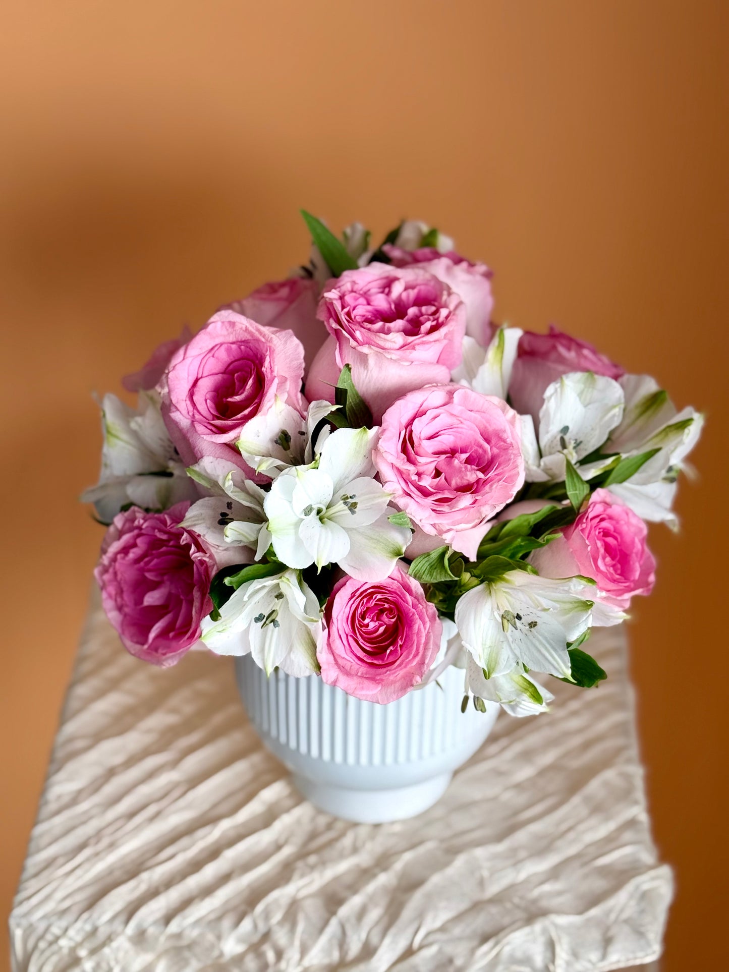 Timeless Grace Rose & Alstroemeria Vase Arrangement