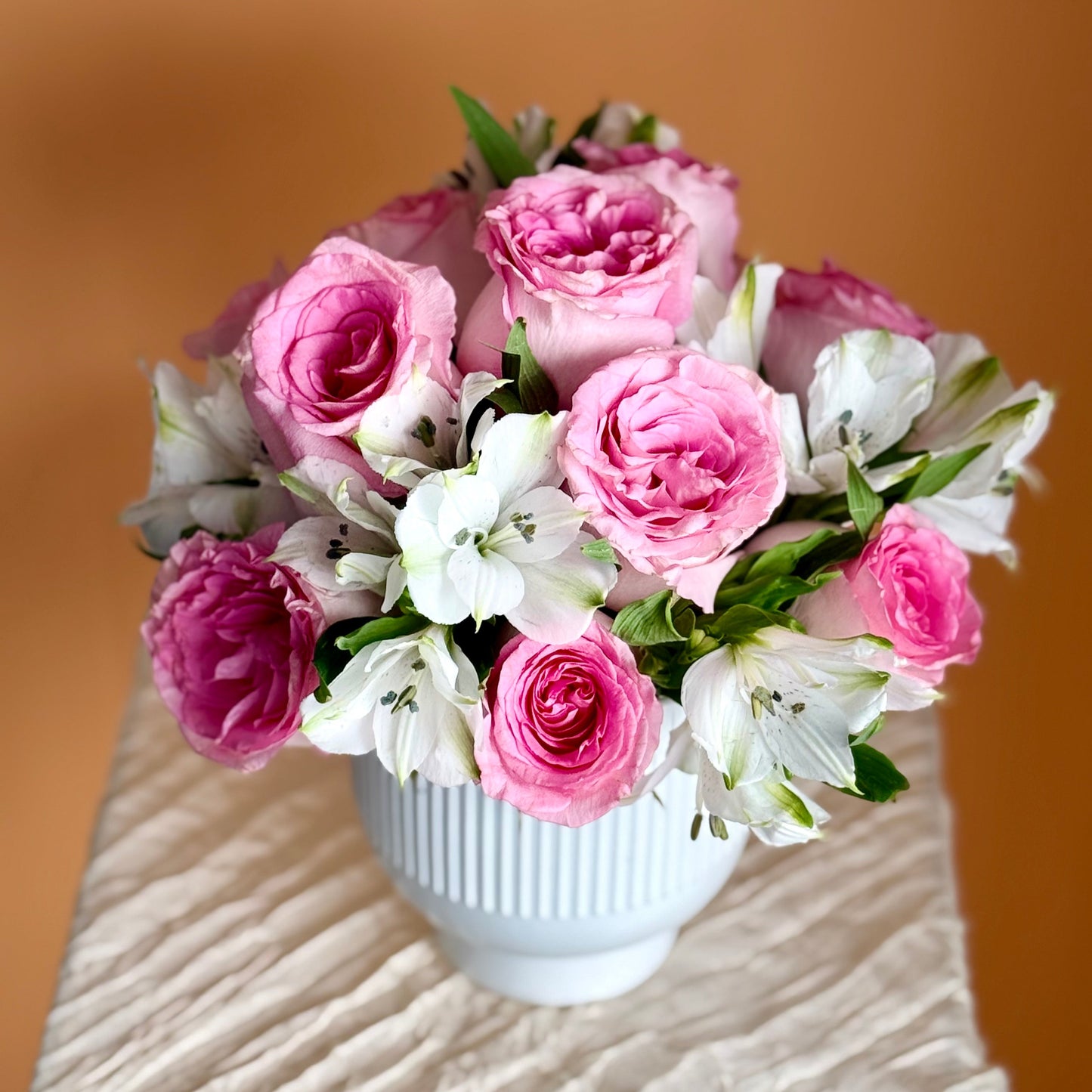 Timeless Grace Rose & Alstroemeria Vase Arrangement