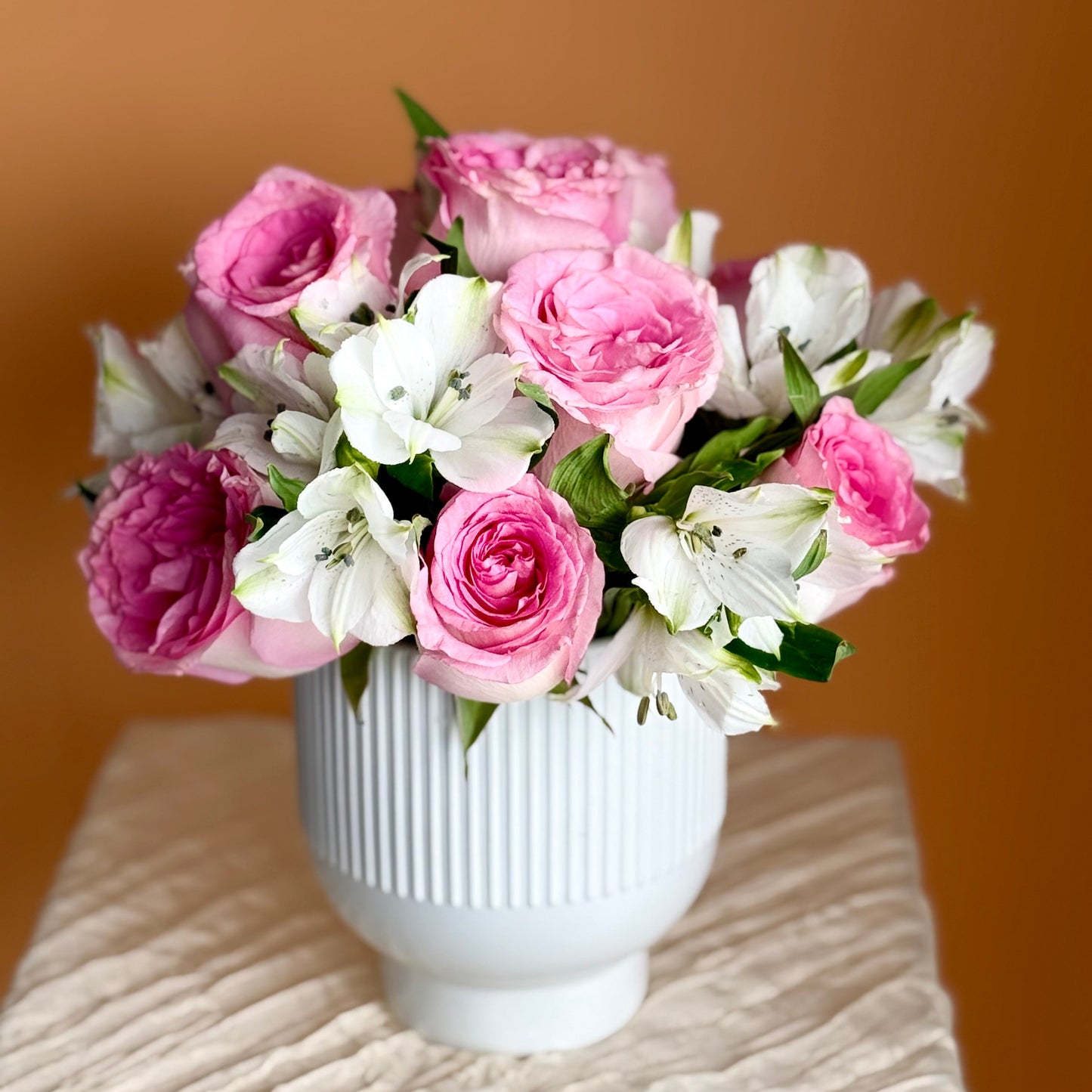 Timeless Grace Rose & Alstroemeria Vase Arrangement