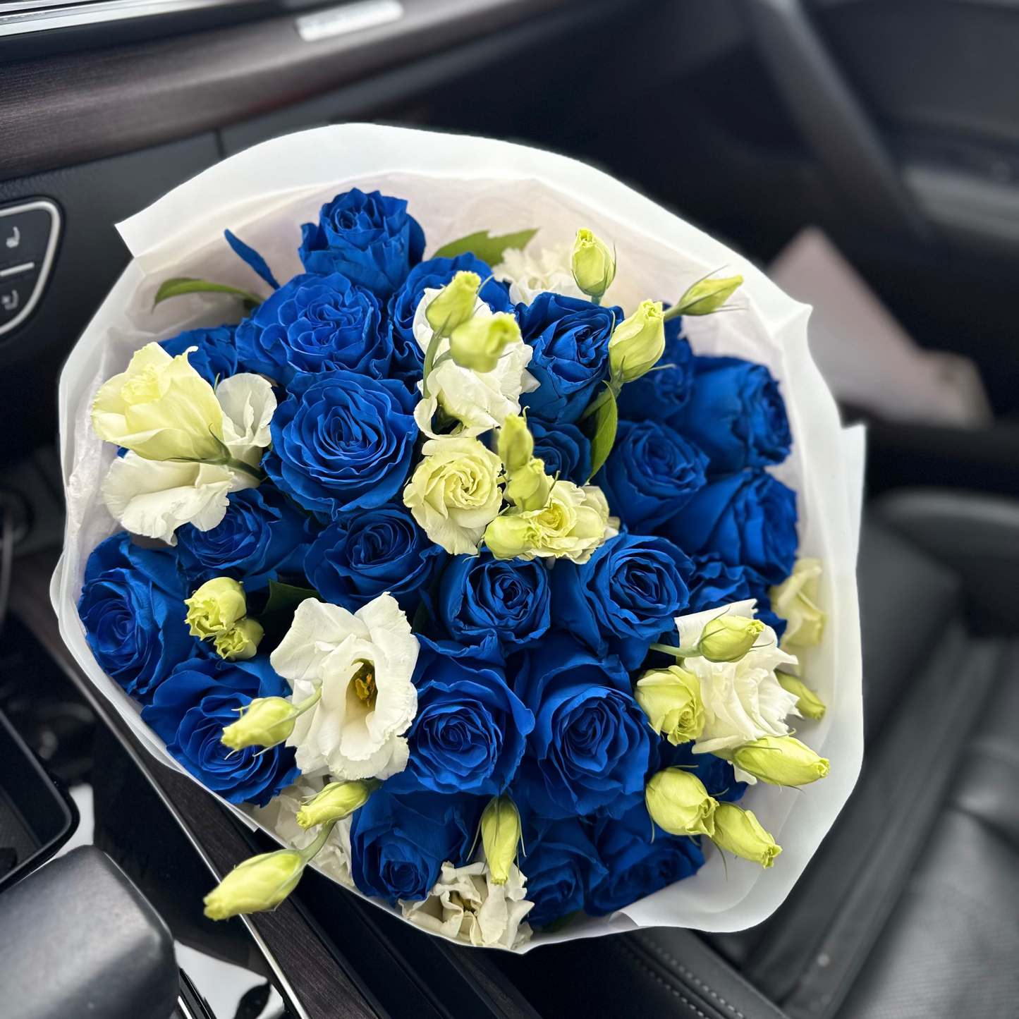 Blue Serenity – Blue Roses & White Lisianthus