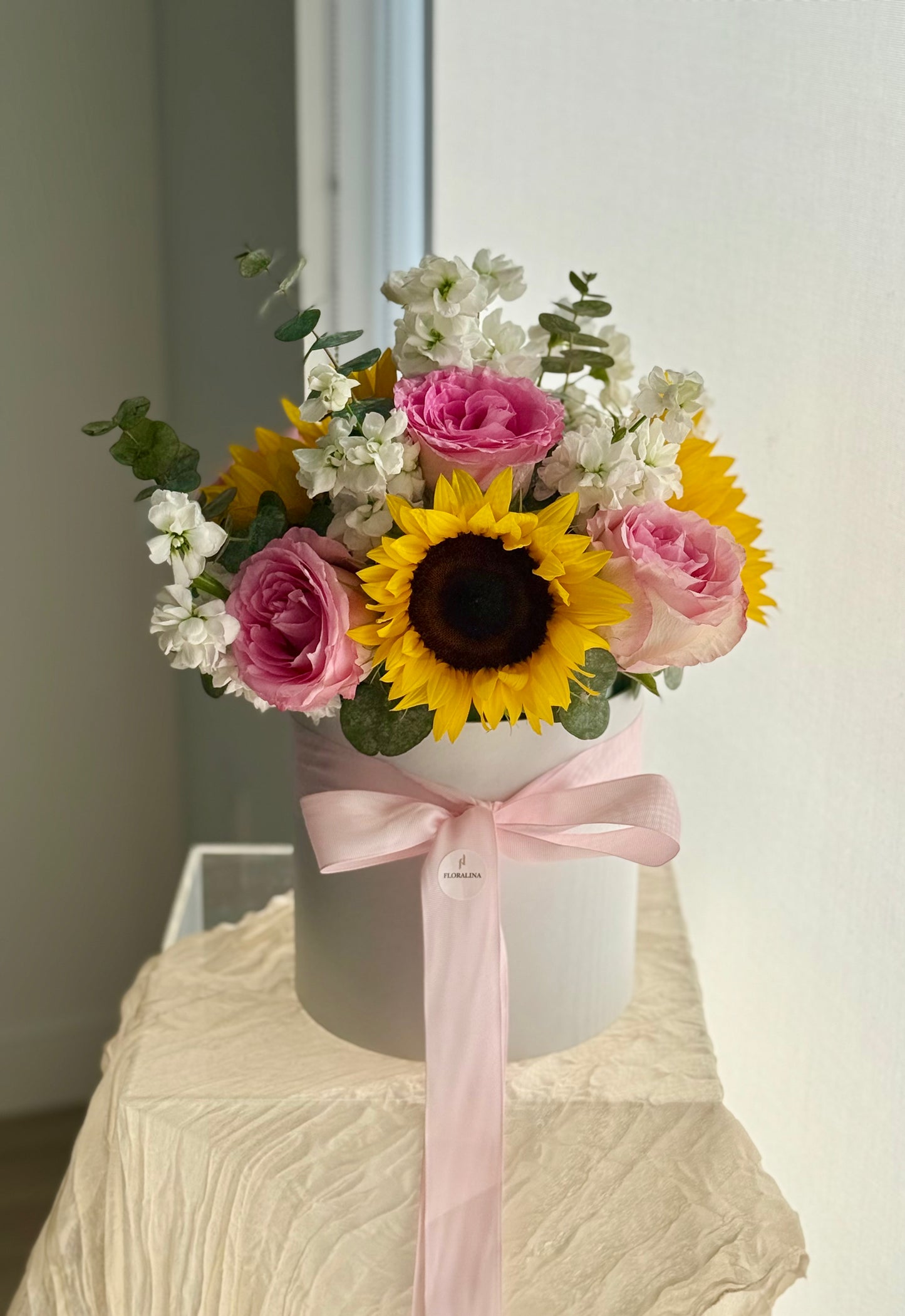 Blush Sunflower Flower Box – Mother’s Day Special