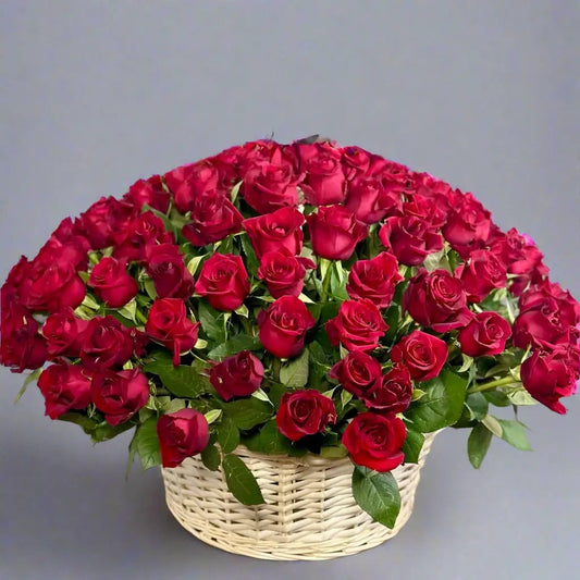 Forever Yours – Basket with 101 Red Roses