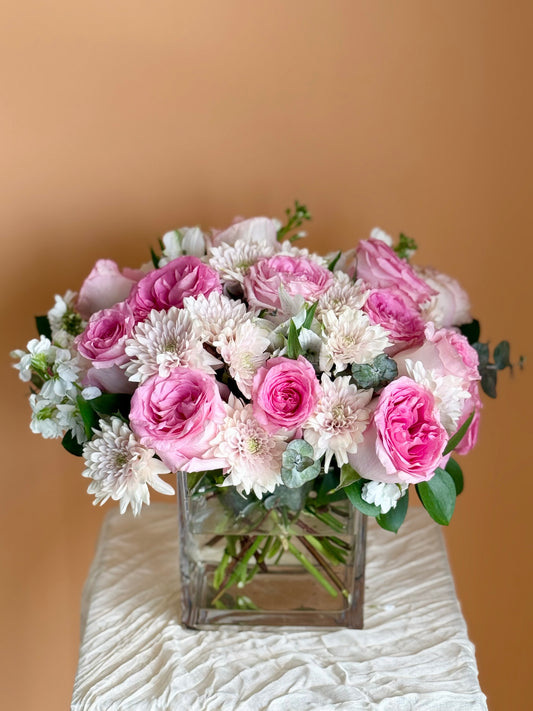 Radiant Garden Mixed Rose Vase Arrangement