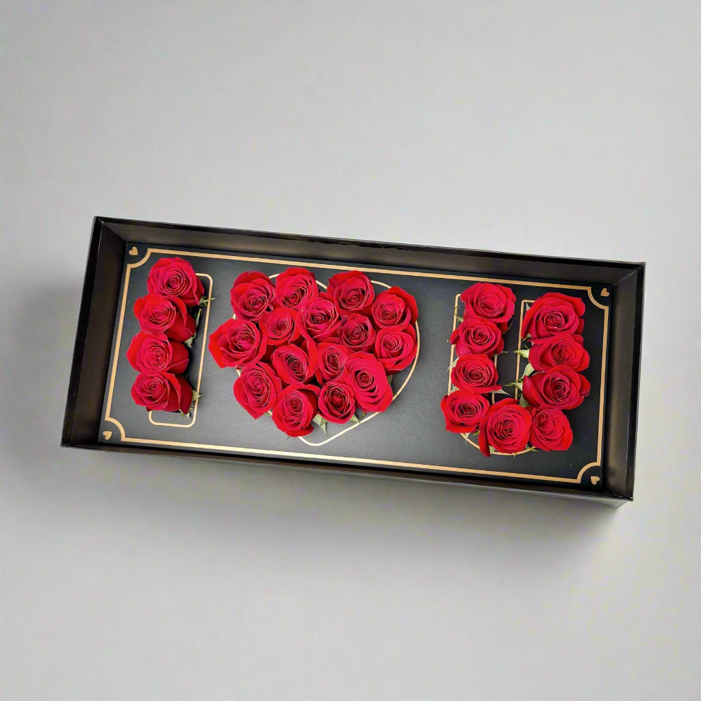 “I Love You” Rose Box – Real Luxury Roses for Valentine’s Day