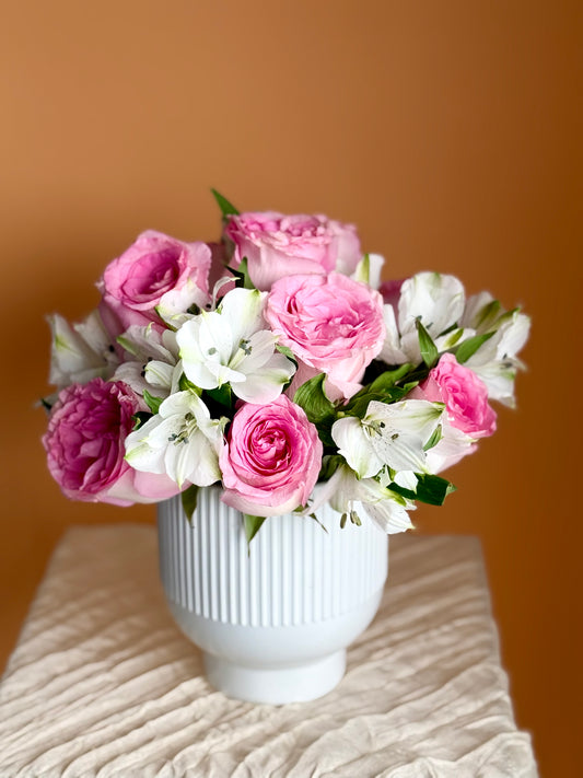 Timeless Grace Rose & Alstroemeria Vase Arrangement
