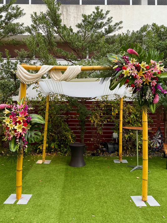 Bamboo Chuppah Rental in Miami -8x8x8’ Elegant Jewish Wedding Canopy