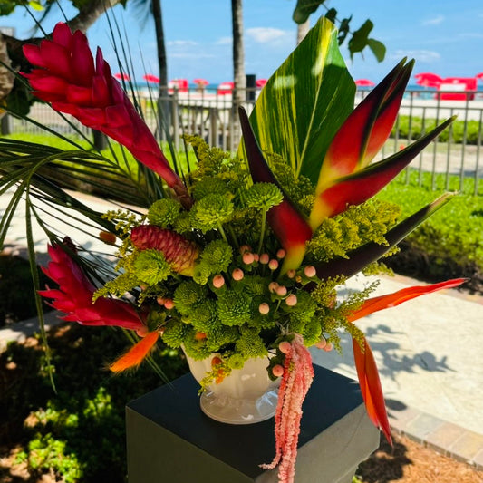 Tropical Flower Arrangement with Heliconia & Ginger