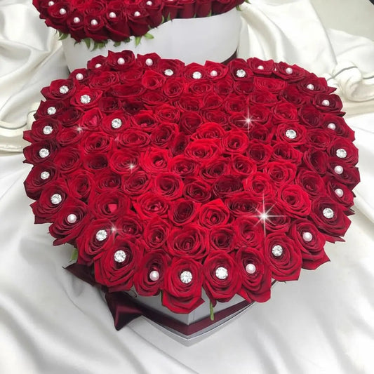 Diamond Heart Rose Box
