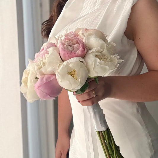 Elegant Round Peony Bridal Bouquet