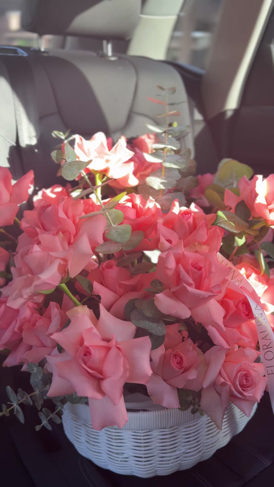 “Coral Elegance” Basket Arrangement