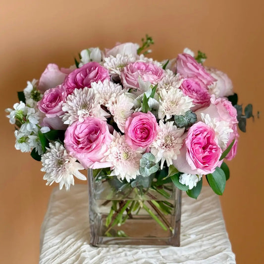 Radiant Garden Mixed Rose Vase Arrangement