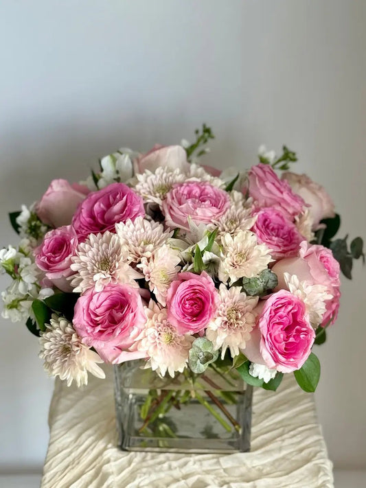 Radiant Garden Mixed Rose Vase Arrangement